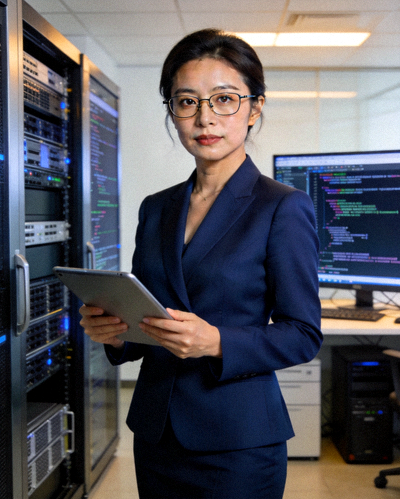 爱游戏体育AYX公司CTO钱女士肖像 - 技术背景女性高管