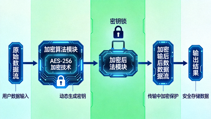 爱游戏体育AYX平台数据加密技术示意图 - 锁与数据流加密过程